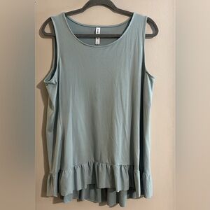 Flowy Sleeveless Top with Ruffle Hem